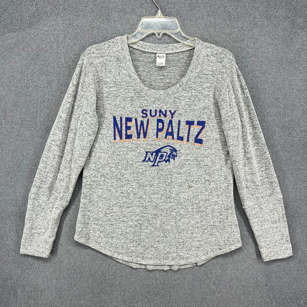 Concepts Sport SUNY‎ New Paltz Pullover Women L Gray Long Sleeve Heathered Top